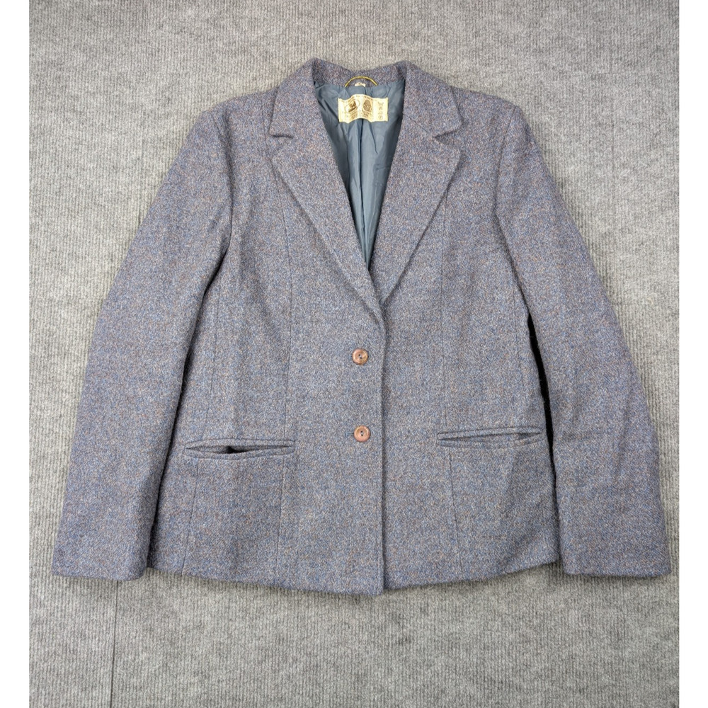 Edinburg Woollen Mill Skirt Suit Set Women 10 3 Piece Vintage Blue Pleated Retro - Picture 2 of 16